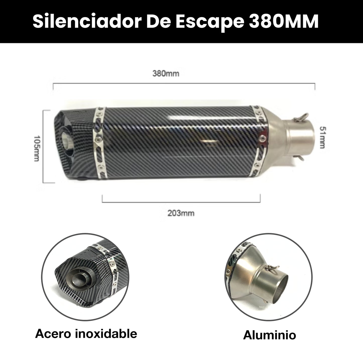 Escape Silenciador de Motocicleta