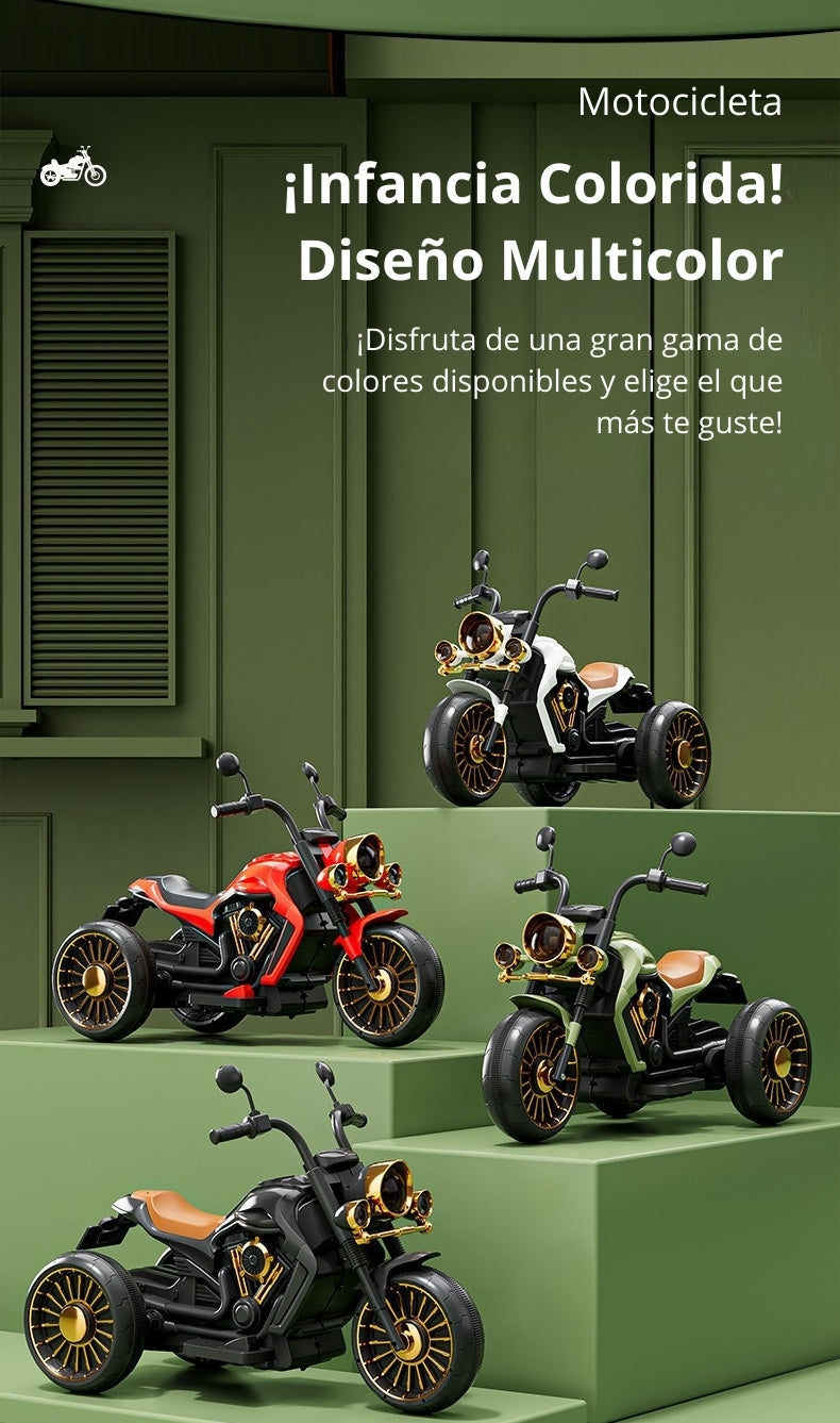 Motocicleta eléctrica para niños, diseño con mando a distancia, asiento cómodo y carga rápida, juguete para niños y niñas
