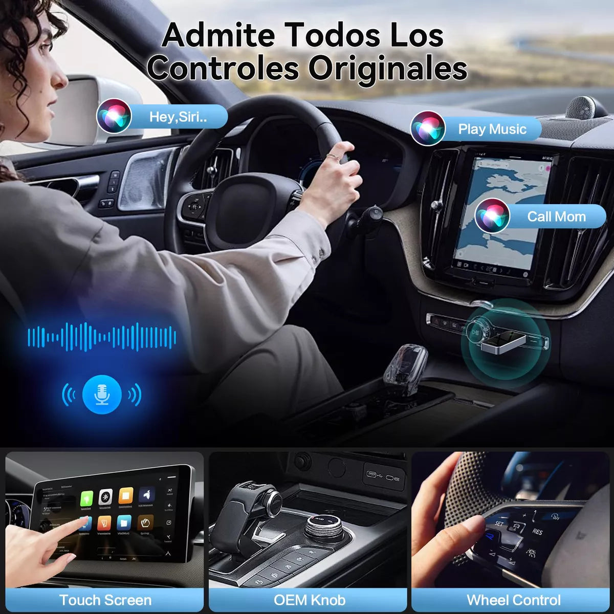 Carplay Inalambrico Adaptador Para Auto Portatil Para Apple