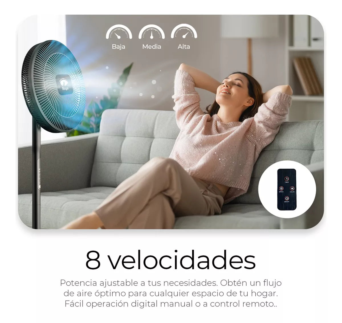 Ventilador de hogar con control remoto