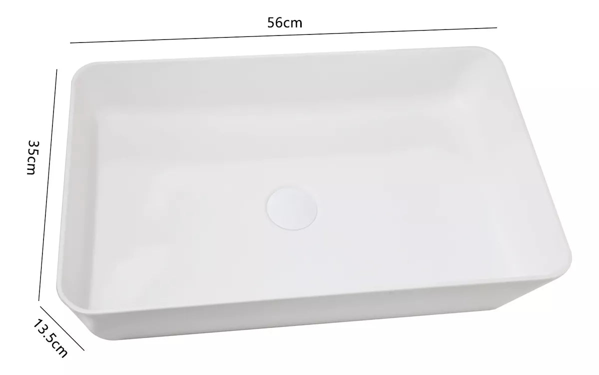 Lavabo sobre encimera rectangular