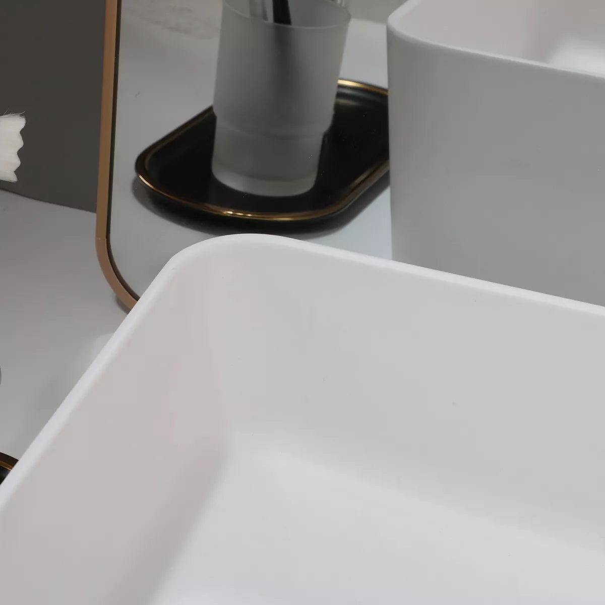 Lavabo sobre encimera rectangular