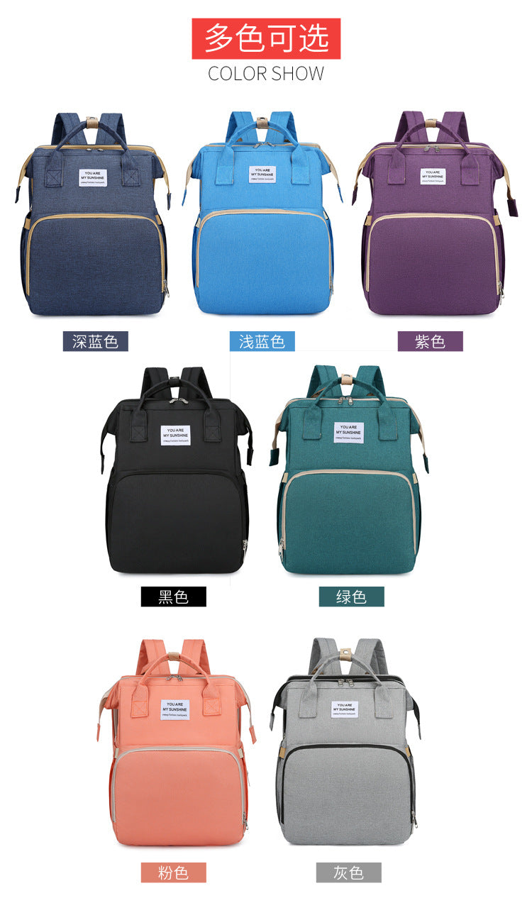 Mochila Pañalera Multifuncional,Bolsa de Aislamiento Impermeable de Gran Capacidad Mejorada,Múltiples Compartimentos de Almacenamiento,Cuna Convertible