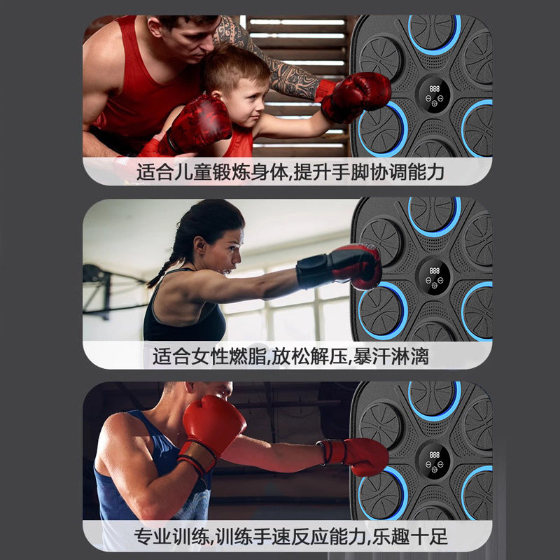 LNNLMM Máquina De Boxeo Musical De 15,7 X 15,7 Pulgadas (con Guantes), Máquina De Boxeo Montada En La Pared, Carga USB + Conexión Bluetooth, para Niños/Adultos/Entrenamiento En Casa