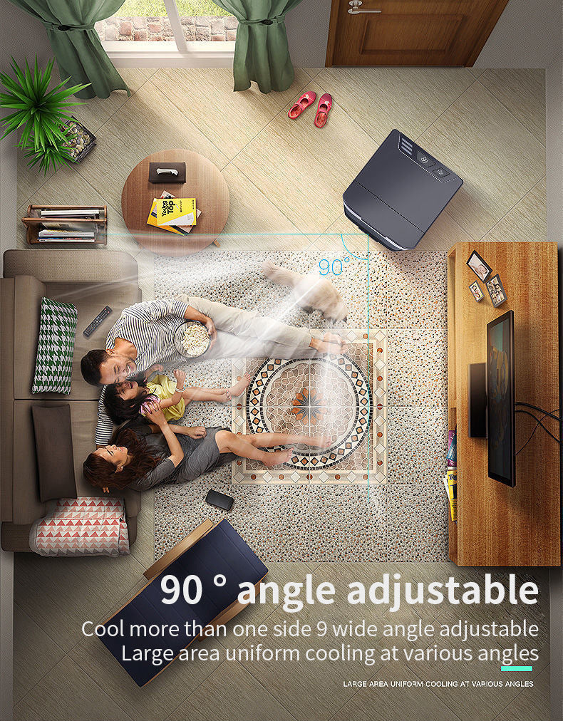 Aire Acondicionado 3 en 1: Ventilador Purificador Humidificador, Conexión USB, 7 Colores, 3 Velocidades. Mini Aire Acondicionado Portátil de Enfriamiento.