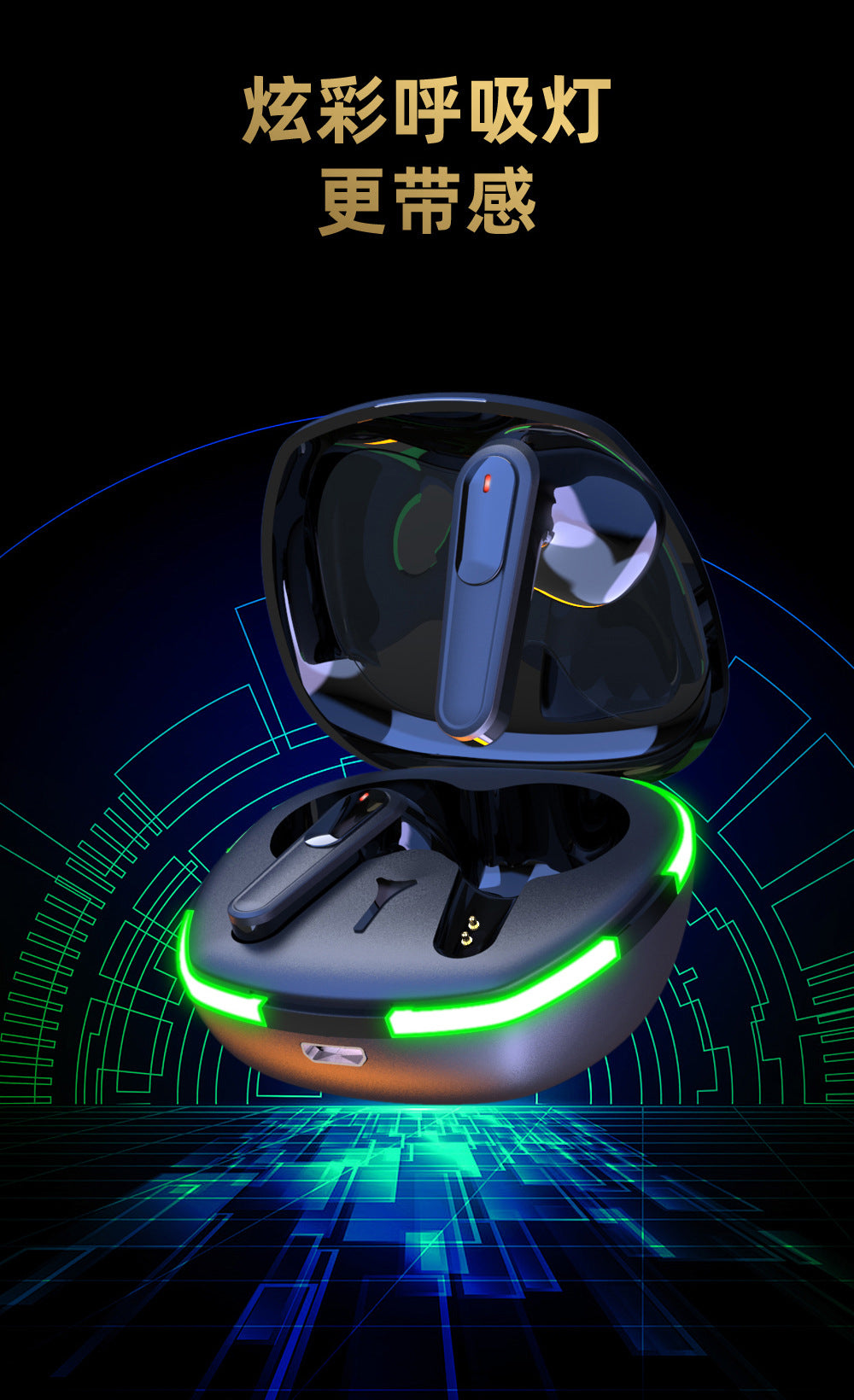 PRO60 E-Sports Bluetooth Auriculares Gaming TWS Baja Latencia Graves Pesados Sonido Estéreo