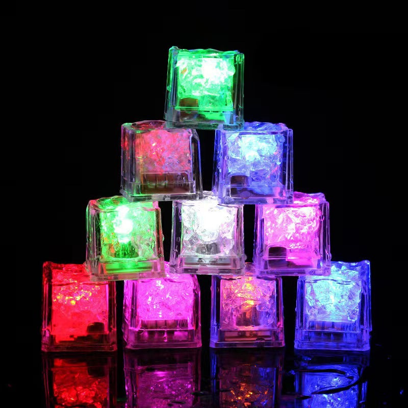 Cubitos de hielo LED impermeables, 120 piezas multicolor intermitentes que brillan en la oscuridad, luces LED para bar, club, beber, fiesta, vino, decoración de bodas.