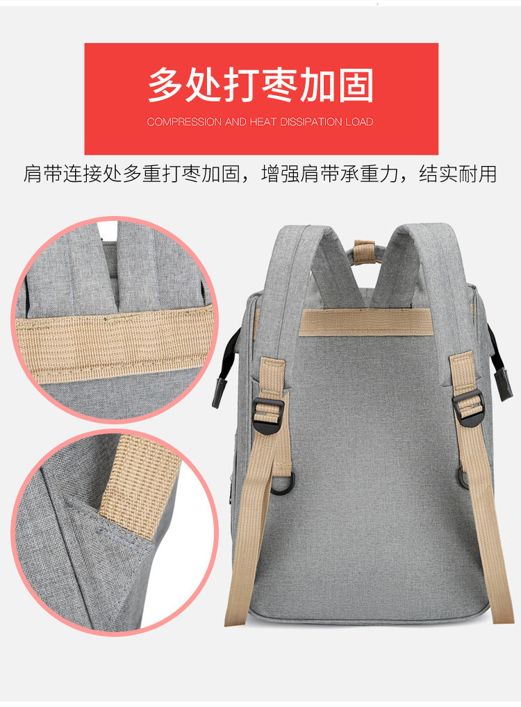 Mochila Pañalera Multifuncional,Bolsa de Aislamiento Impermeable de Gran Capacidad Mejorada,Múltiples Compartimentos de Almacenamiento,Cuna Convertible