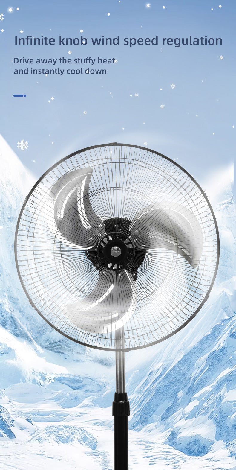 Ventilador Oscilante de Alta Velocidad de 18 Pulgadas, Diseño Industrial de 3 Velocidades con Aspas de Aluminio, Acabado Resistente