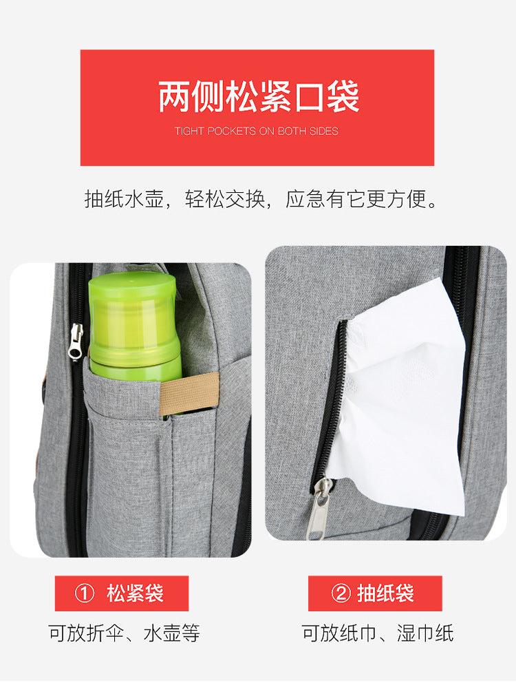 Mochila Pañalera Multifuncional,Bolsa de Aislamiento Impermeable de Gran Capacidad Mejorada,Múltiples Compartimentos de Almacenamiento,Cuna Convertible