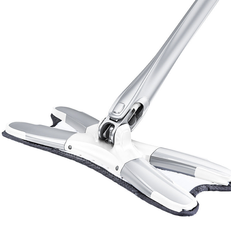 Trapeador blanco, mopa de microfibra para limpieza de madera dura, mopa húmeda giratoria de 360 grados, color blanco