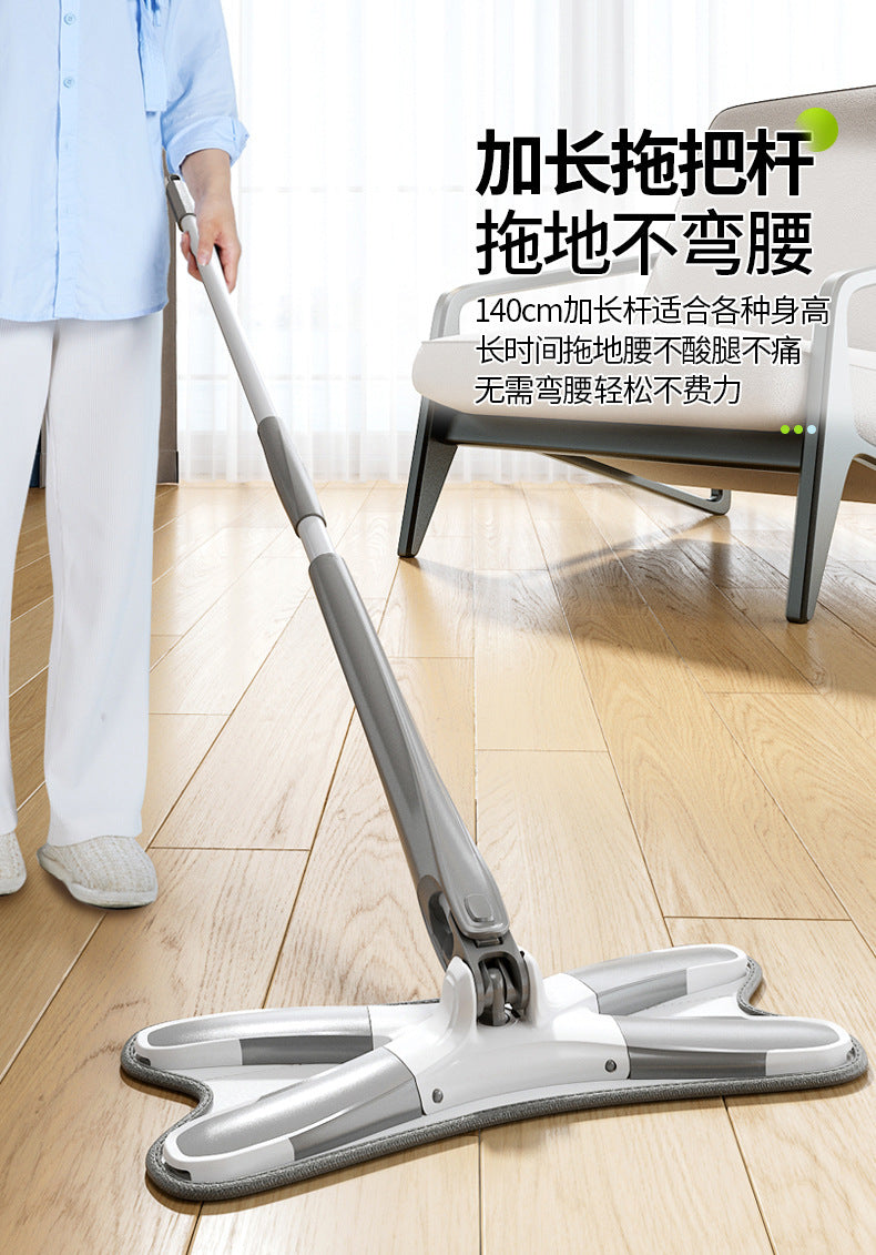 Trapeador blanco, mopa de microfibra para limpieza de madera dura, mopa húmeda giratoria de 360 grados, color blanco