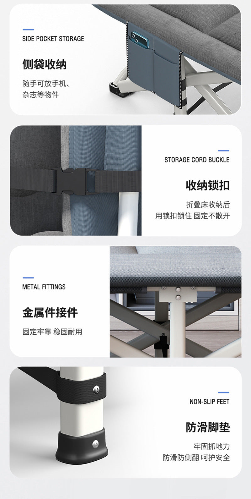 Sofá cama multifuncional integrado, sillón reclinable de emergencia para la oficina, descanso para el almuerzo, cama plegable para acompañante del Hospital