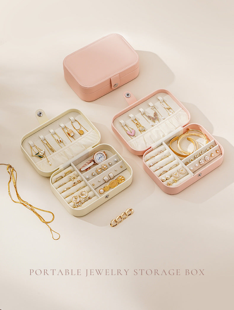 Joyero Organizador De Anillos, Aretes, Collares, Pulseras, Joyas Prsentación de Caja de Regalo Acabado de Piel Sintética Para Niñas y Mujeres