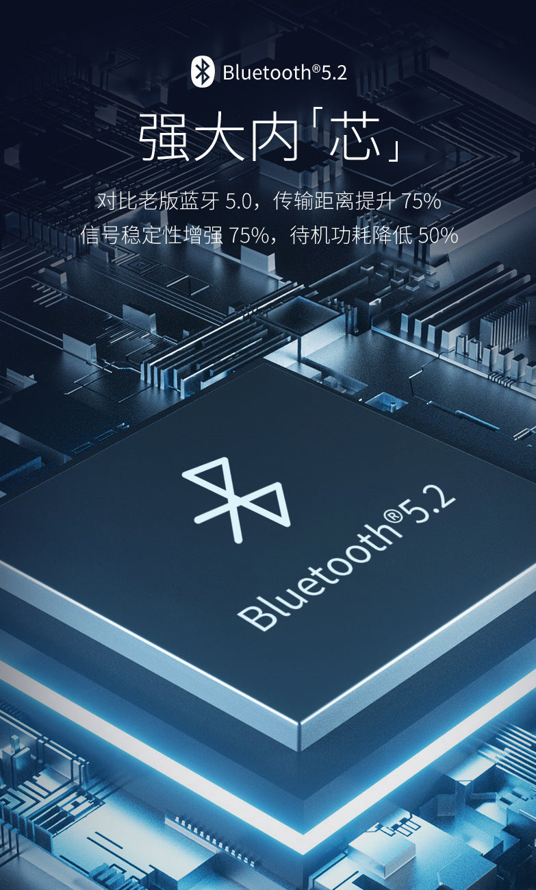 Audífonos Inalámbricos de Última Generación,Manos Libres con Cancelación de Ruido y Tecnología Bluetooth 5.2 para Sonido Superior y Conectividad Máxima