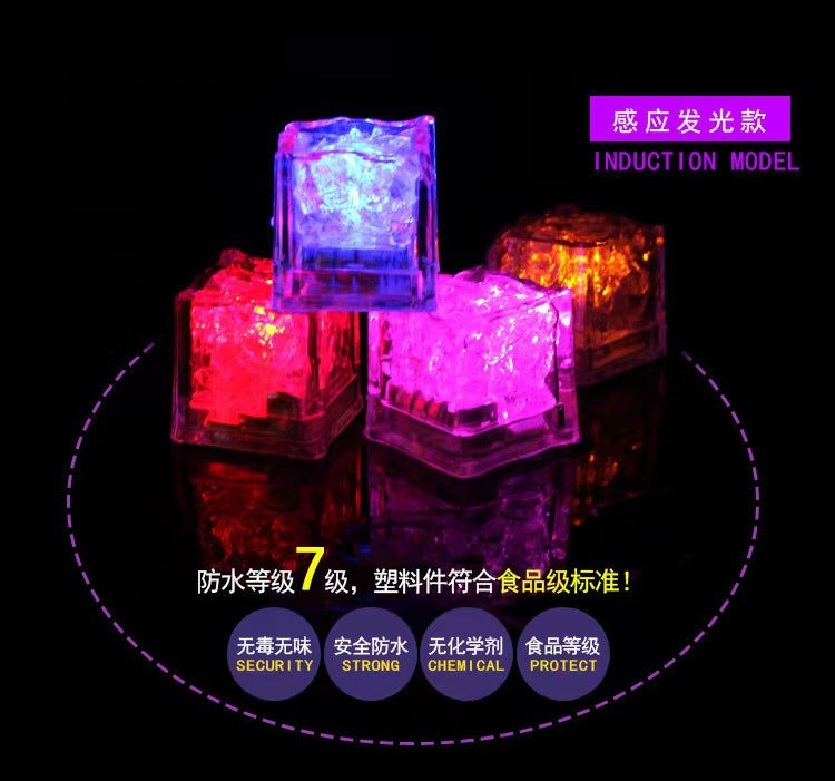 Cubitos de hielo LED impermeables, 120 piezas multicolor intermitentes que brillan en la oscuridad, luces LED para bar, club, beber, fiesta, vino, decoración de bodas.