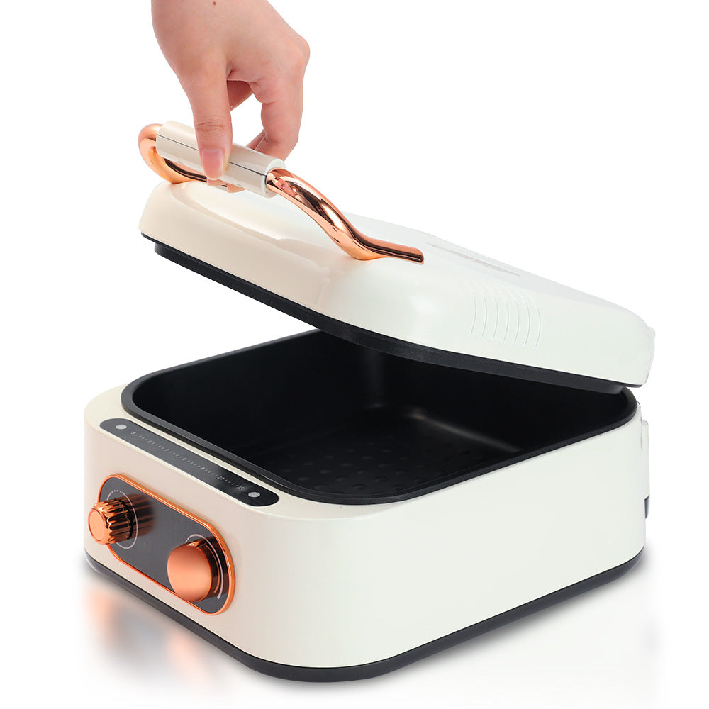 Plancha eléctrica para horno de Pizza y panqueques, sartén con calefacción de doble cara para hacer crepes profundos, parrilla para barbacoa, olla caliente