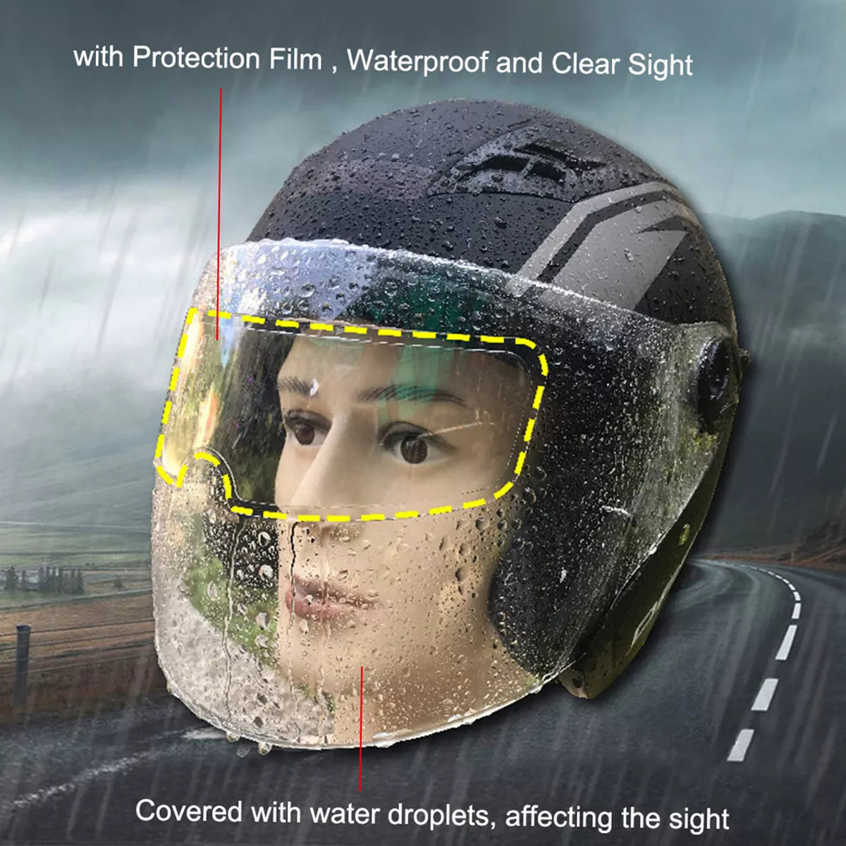 Película para lentes de casco antivaho impermeable