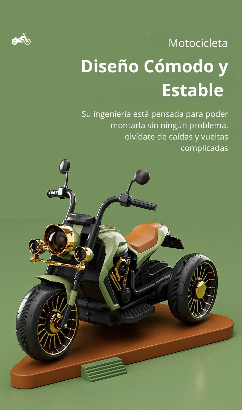 Motocicleta eléctrica para niños, diseño con mando a distancia, asiento cómodo y carga rápida,  juguete para niños y niñas