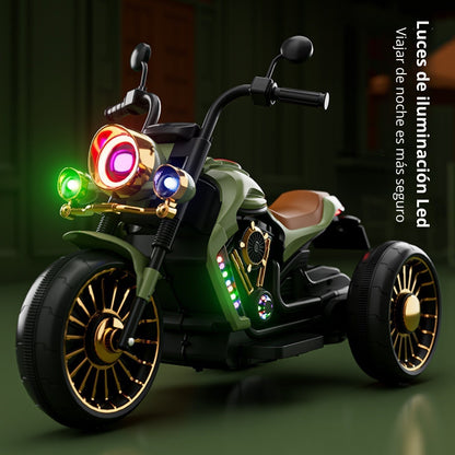 Motocicleta eléctrica para niños, diseño con mando a distancia, asiento cómodo y carga rápida,  juguete para niños y niñas