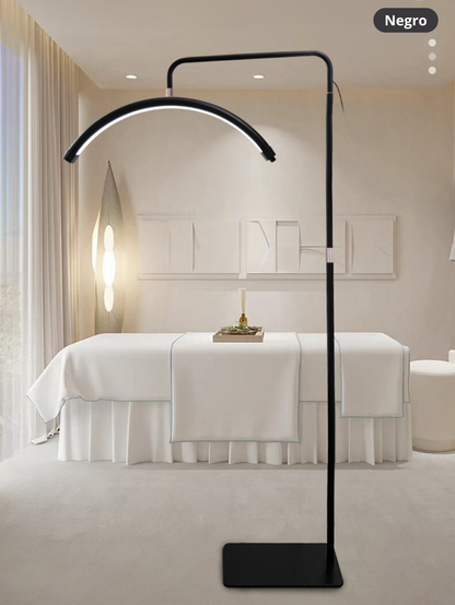 Lámpara de Pie Ajustable para Extensiones de Pestañas, Luz de Media Luna con Control Remoto