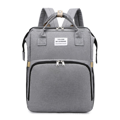 Mochila Pañalera Multifuncional，Bolsa de Aislamiento Impermeable de Gran Capacidad Mejorada，Múltiples Compartimentos de Almacenamiento，Cuna Convertible