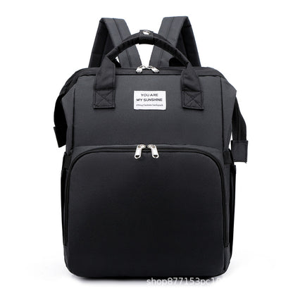 Mochila Pañalera Multifuncional，Bolsa de Aislamiento Impermeable de Gran Capacidad Mejorada，Múltiples Compartimentos de Almacenamiento，Cuna Convertible