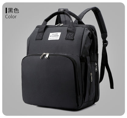 Mochila Pañalera Multifuncional，Bolsa de Aislamiento Impermeable de Gran Capacidad Mejorada，Múltiples Compartimentos de Almacenamiento，Cuna Convertible