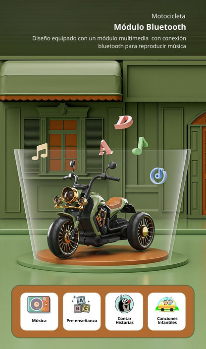 Motocicleta eléctrica para niños, diseño con mando a distancia, asiento cómodo y carga rápida,  juguete para niños y niñas
