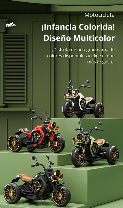 Motocicleta eléctrica para niños, diseño con mando a distancia, asiento cómodo y carga rápida,  juguete para niños y niñas