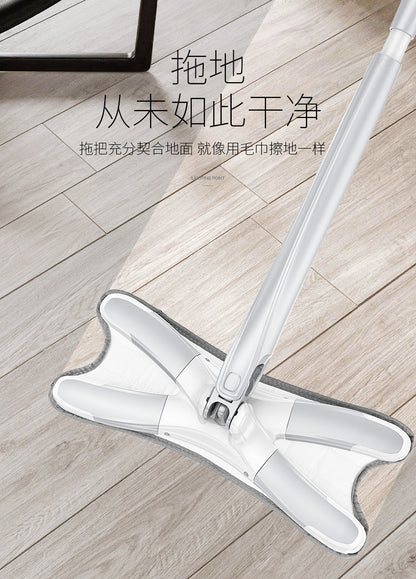 Trapeador blanco, mopa de microfibra para limpieza de madera dura, mopa húmeda giratoria de 360 grados, color blanco
