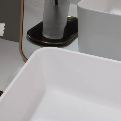 Lavabo sobre encimera rectangular