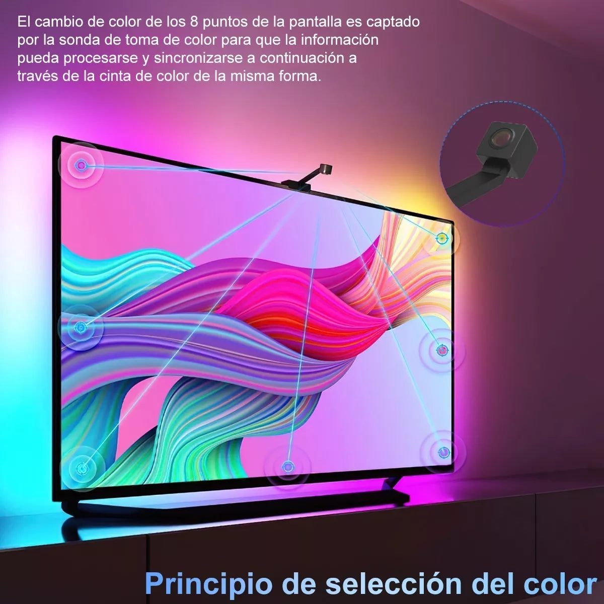 Luces LED con cámara para TV