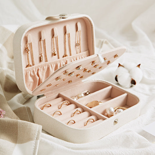 Joyero Organizador De Anillos, Aretes, Collares, Pulseras, Joyas Prsentación de Caja de Regalo Acabado de Piel Sintética Para Niñas y Mujeres