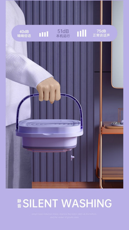 Lavadora portátil, pequeña lavadora y secadora portátil plegable para ropa interior, calcetines, ropa de bebé, viajes y camping