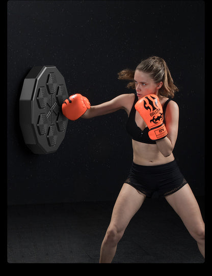 LNNLMM Máquina De Boxeo Musical De 15,7 X 15,7 Pulgadas (con Guantes), Máquina De Boxeo Montada En La Pared, Carga USB + Conexión Bluetooth, para Niños/Adultos/Entrenamiento En Casa