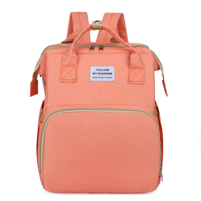 Mochila Pañalera Multifuncional，Bolsa de Aislamiento Impermeable de Gran Capacidad Mejorada，Múltiples Compartimentos de Almacenamiento，Cuna Convertible