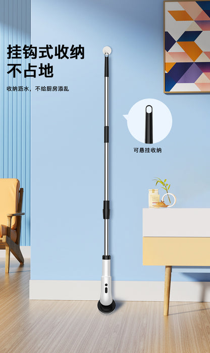 Cepillo de limpieza eléctrico 7 en 1cepillo para polvo de limpieza inalámbrico 8 en 1, cepillo para polvo de limpieza eléctrico de 2 velocidades ajustables con 8 cabezales de cepillo para polvo reemplazables