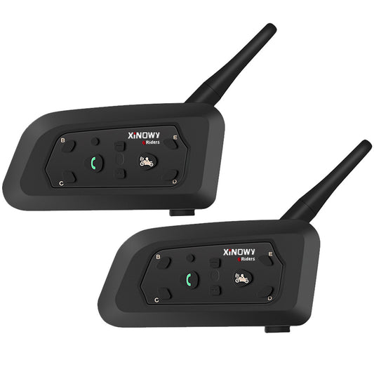 V6 Pro Intercomunicador Bluetooth Motocicletas, Intercomunicador de Casco,1200m Comunicación Intercom/Impermeabilidad/MTB/6 Motociclistas