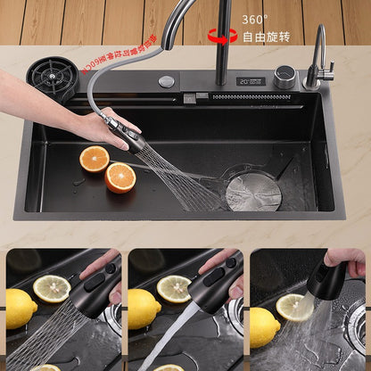 Fregadero de Cocina de Acero Inoxidable Diseño Único Multifuncional Con Accesorios incluidos