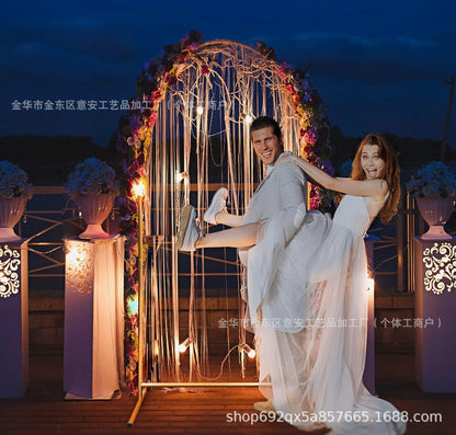 Camino de flores artificiales, guirnalda de flores rústicas, arreglos florales, ceremonia de boda, telón de fondo, arco, flores, centros de mesa, decoraciones