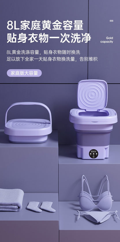 Lavadora portátil, pequeña lavadora y secadora portátil plegable para ropa interior, calcetines, ropa de bebé, viajes y camping