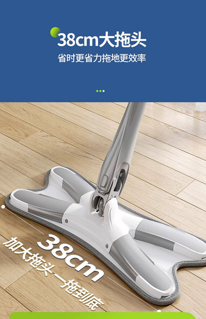 Trapeador blanco, mopa de microfibra para limpieza de madera dura, mopa húmeda giratoria de 360 grados, color blanco