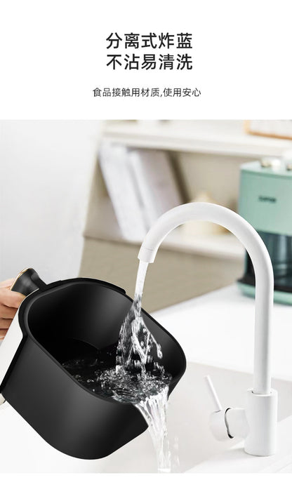 Freidora de aire, horno freidora de aire 6 en 1 de 5.8 cuartos con ventana de cocción transparente, horno eléctrico de 1350 W para hornear, asar y deshidratar