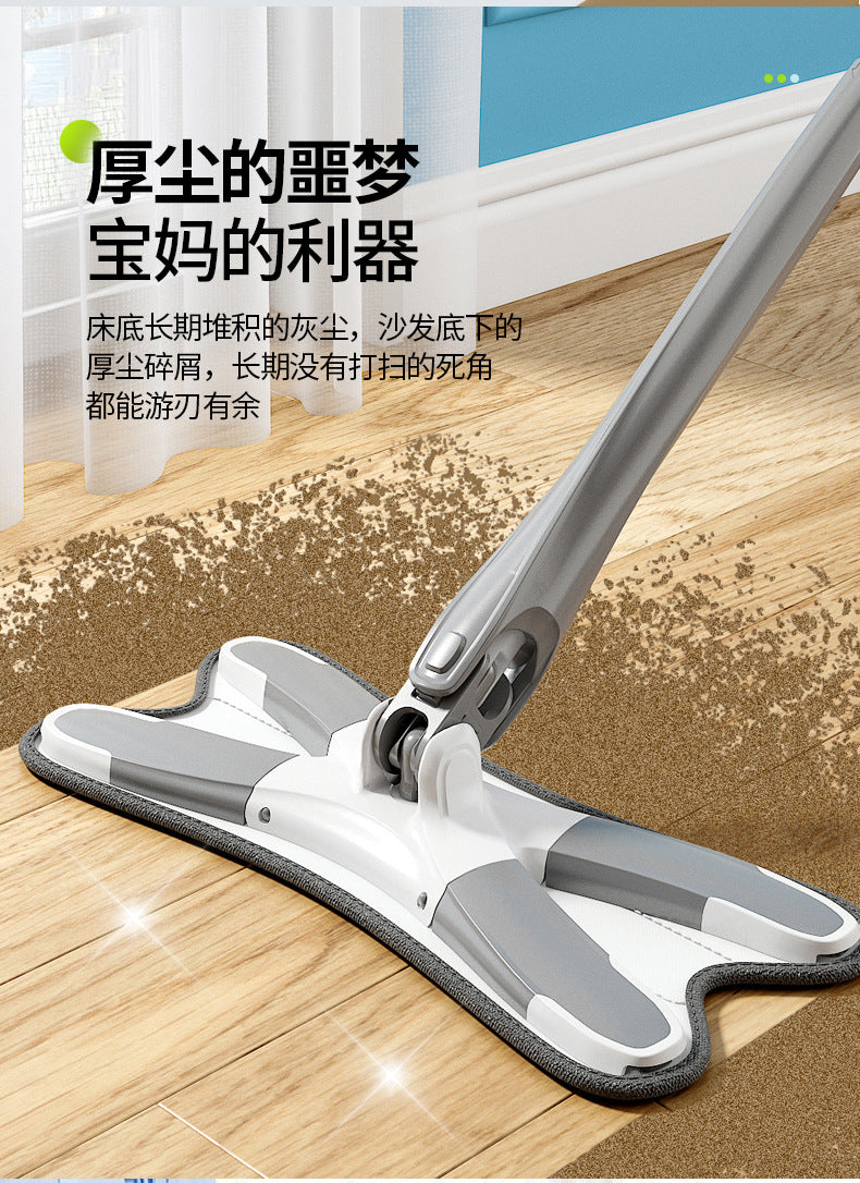 Trapeador blanco, mopa de microfibra para limpieza de madera dura, mopa húmeda giratoria de 360 grados, color blanco