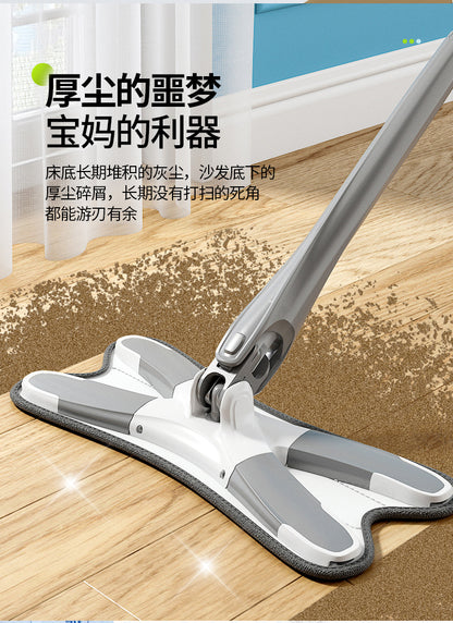 Trapeador blanco, mopa de microfibra para limpieza de madera dura, mopa húmeda giratoria de 360 grados, color blanco