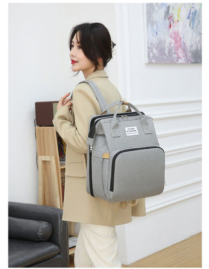 Mochila Pañalera Multifuncional，Bolsa de Aislamiento Impermeable de Gran Capacidad Mejorada，Múltiples Compartimentos de Almacenamiento，Cuna Convertible
