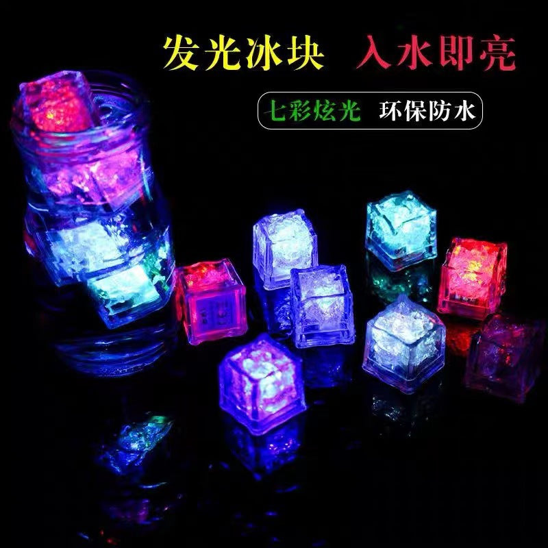 Cubitos de hielo LED impermeables, 120 piezas multicolor intermitentes que brillan en la oscuridad, luces LED para bar, club, beber, fiesta, vino, decoración de bodas.