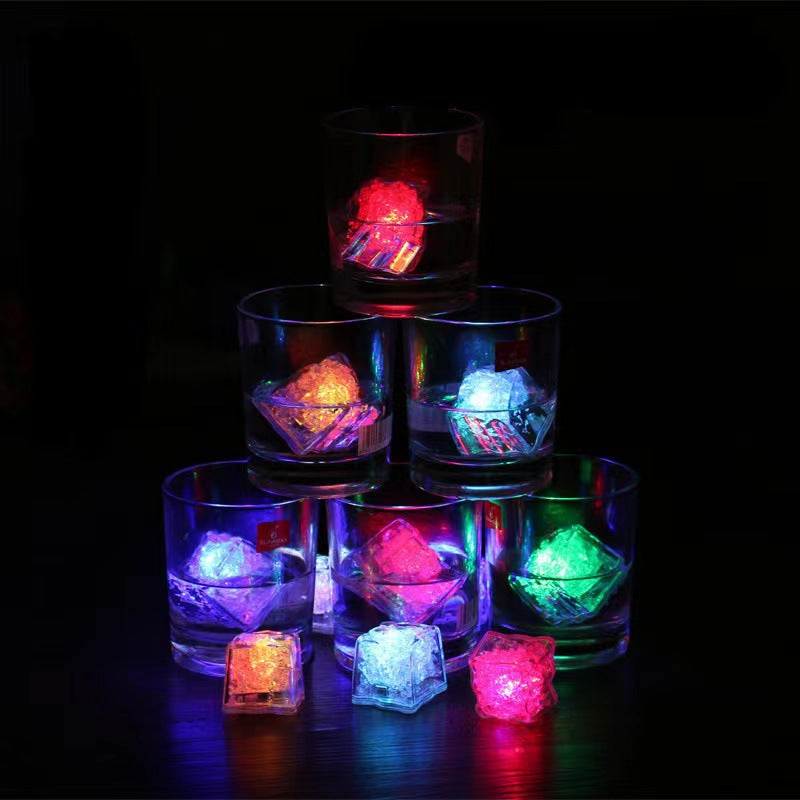 Cubitos de hielo LED impermeables, 120 piezas multicolor intermitentes que brillan en la oscuridad, luces LED para bar, club, beber, fiesta, vino, decoración de bodas.