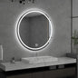 Espejo de Maquillaje de Tocador Grande con Luces, 3 Modos de Iluminación de Color Espejo de Maquillaje Redondo Iluminado con Control Táctil LED de Atenuación